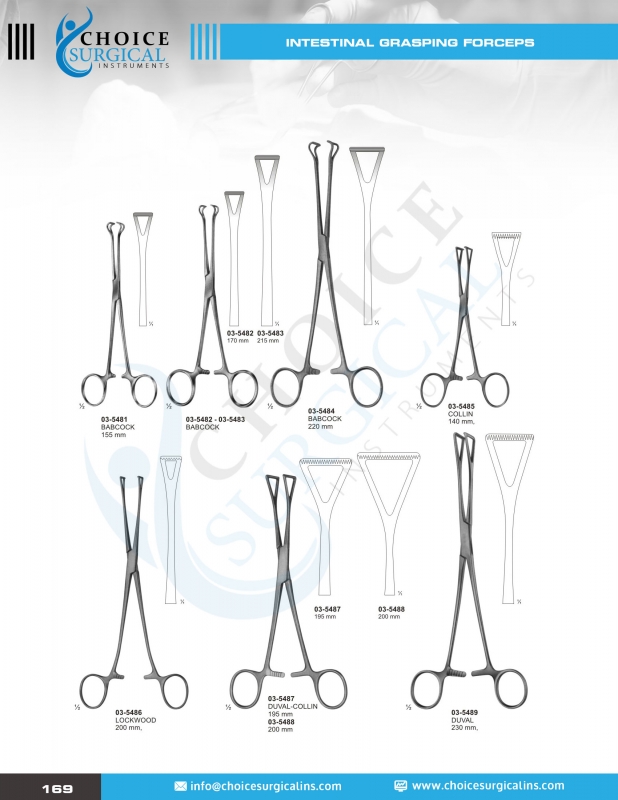 Forceps, Intestinals Clamps, Specula, Biopsy Forceps, Anuscopes Gall Duct